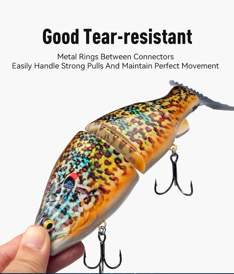 LEYDUN JOINTED CLAW SATCHET 184mm 2.5OZ Angelköder mit Gelenkkörper, Gleit-Swimbaits, schwimmende, leistungsstarke S-förmige große Hardbaits für Barsch – Detail 4
