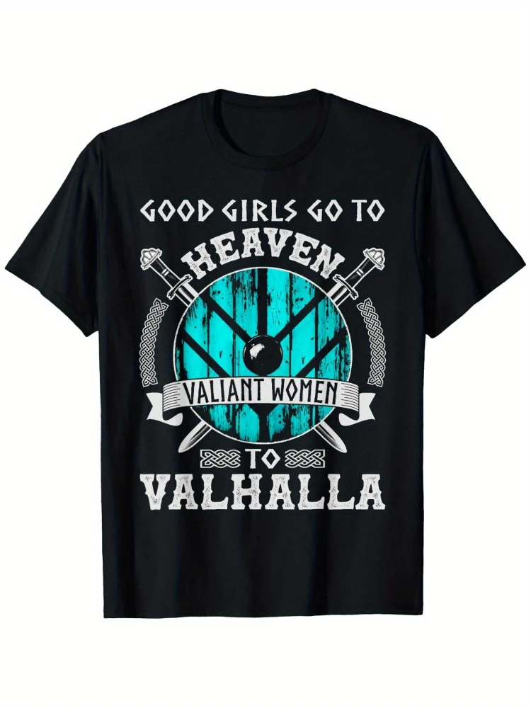 

Varhala Nordic warriors Ragsa shield pattern-100% cotton O-neck short sleeve printing, adventurer pirate T-shirt.