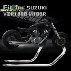 BIKINGBOY Exhaust Pipe For VZR1800 06 07 08 09 10 11 12 13 14 15 16 17 18 19 20 21 22 Boulevard M109 M109R Staggered Shortshots