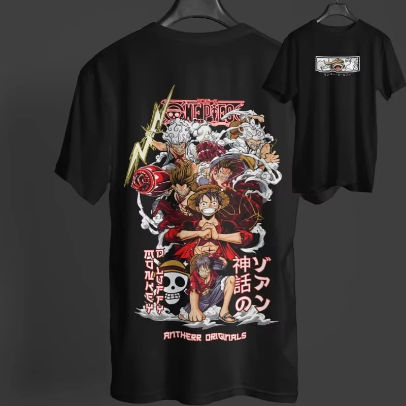 

New 2025 ONE PIECE Luffy Printed Cotton T-Shirt Adult Children's Clothing Short Sleeve Comfortable Casual Sports Y2K T-Shirt