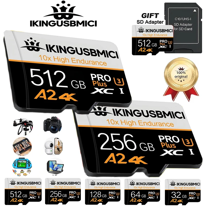 

Micro TF SD Card TF Cards SD Cards 32GB 256GB 128GB Memory Card Fast Read Write A1 Reliable Performance for Gaming Phone