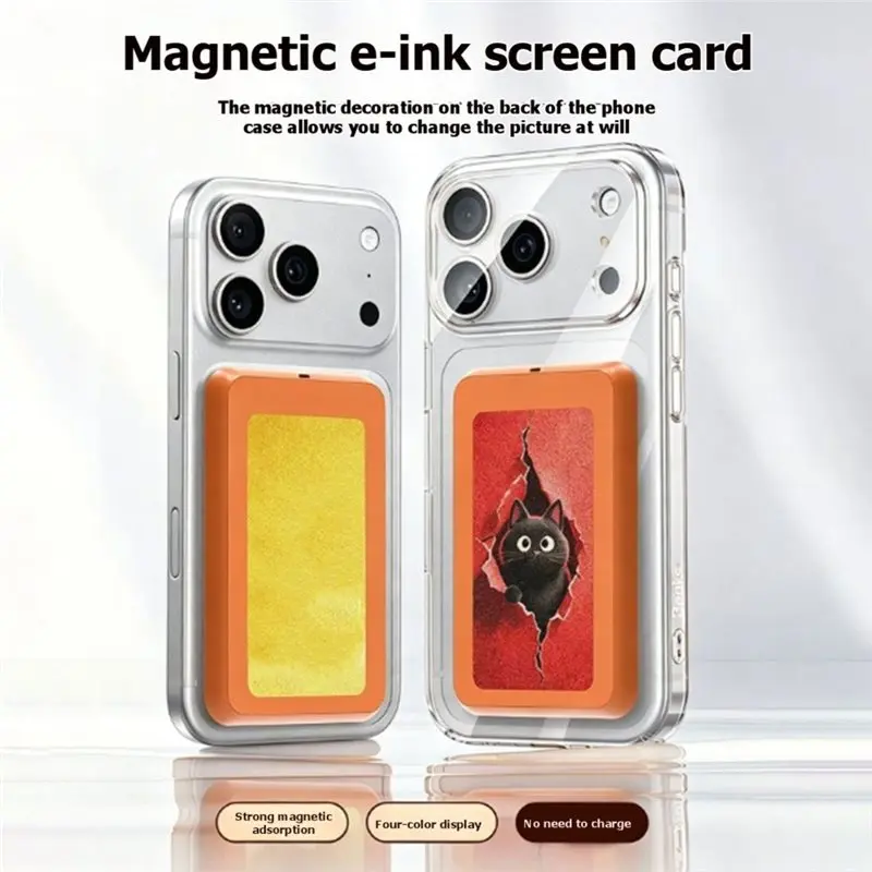 A76K E-Ink Screen Card Smart Image Tag Design Customizable Photo Booklet Pendant Backpack Refrigerator Magnet DIY