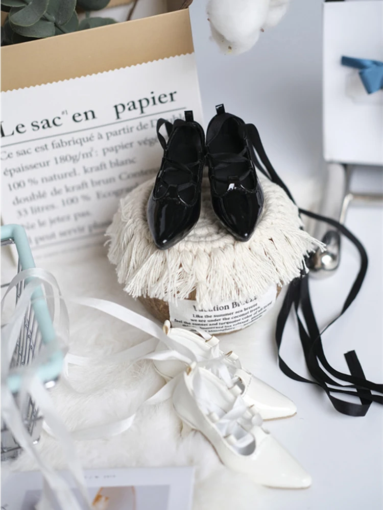 D04-P004 children handmade toy 1/3 doll BJD/SD doll's shoes white strapping high heels 1pair