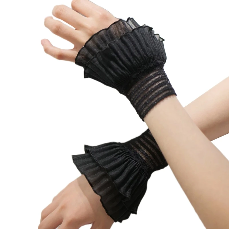 Women Flared Organ False Sleeves Detachable False Cuffs Wrist False Sleeves