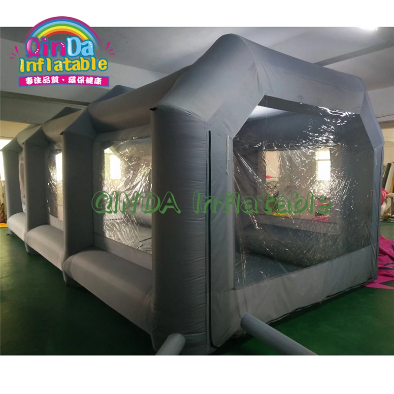 Customized Inflatable Paint Booth With Doors, Blower And Windows Grey Inflatable Spray Paint Booth For Car