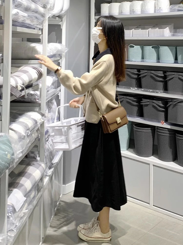 レディース秋冬ドクターセット スウィートスレ カレッジ風 ロングスリーブ レギュラー丈 無地 韓国TVシリーズ 初秋...