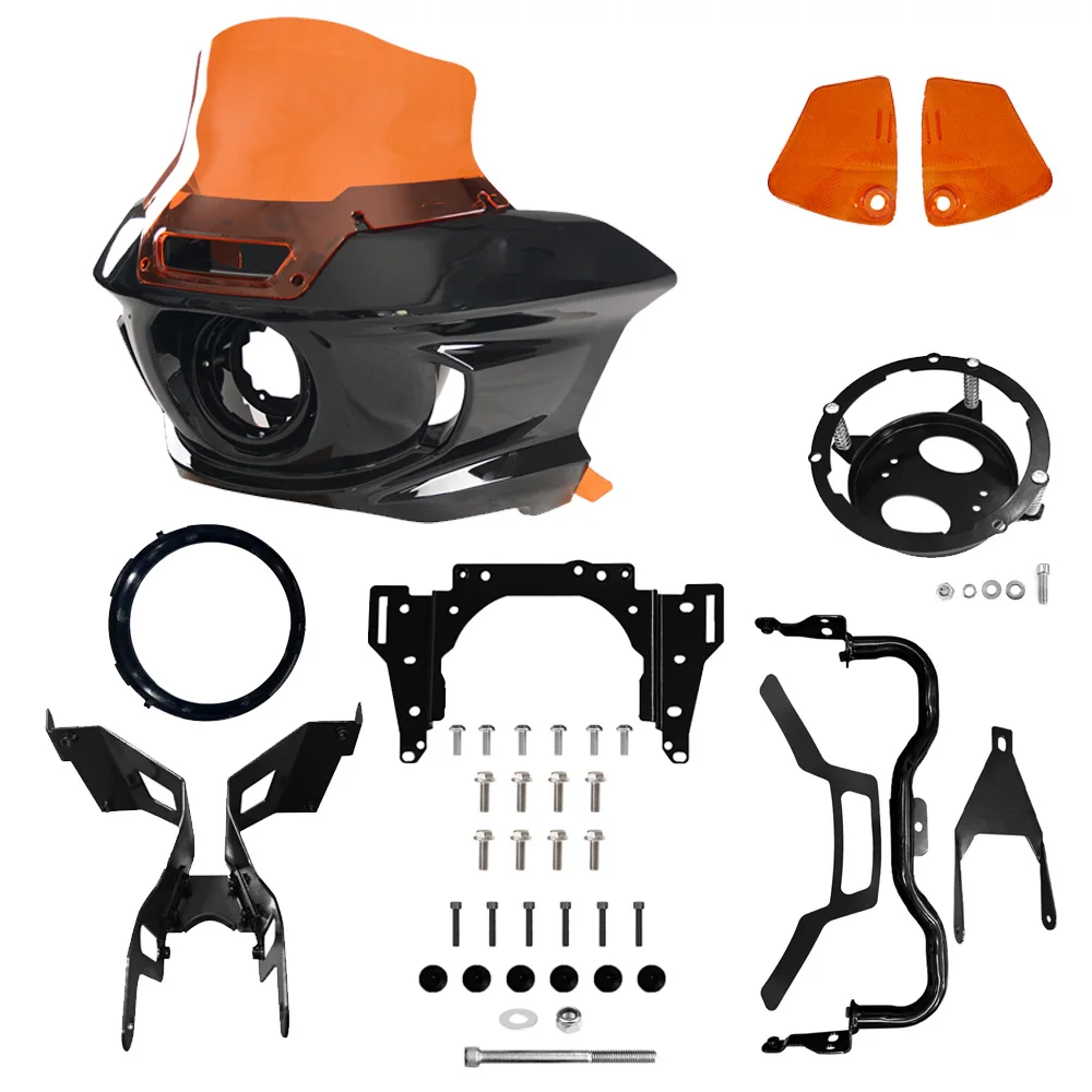 

Motorcycle Parts Headlight Fairing 6.5" 8.5" Windshield Bracket for Harley Dyna Super Glide 2006-2014 Dyna Low Rider 2006-2016