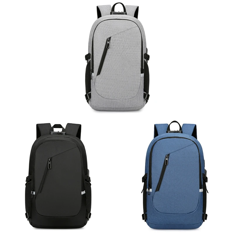 Big Capacity Computer Backpack With Anti-Theft Function For Carrying Laptop Grey