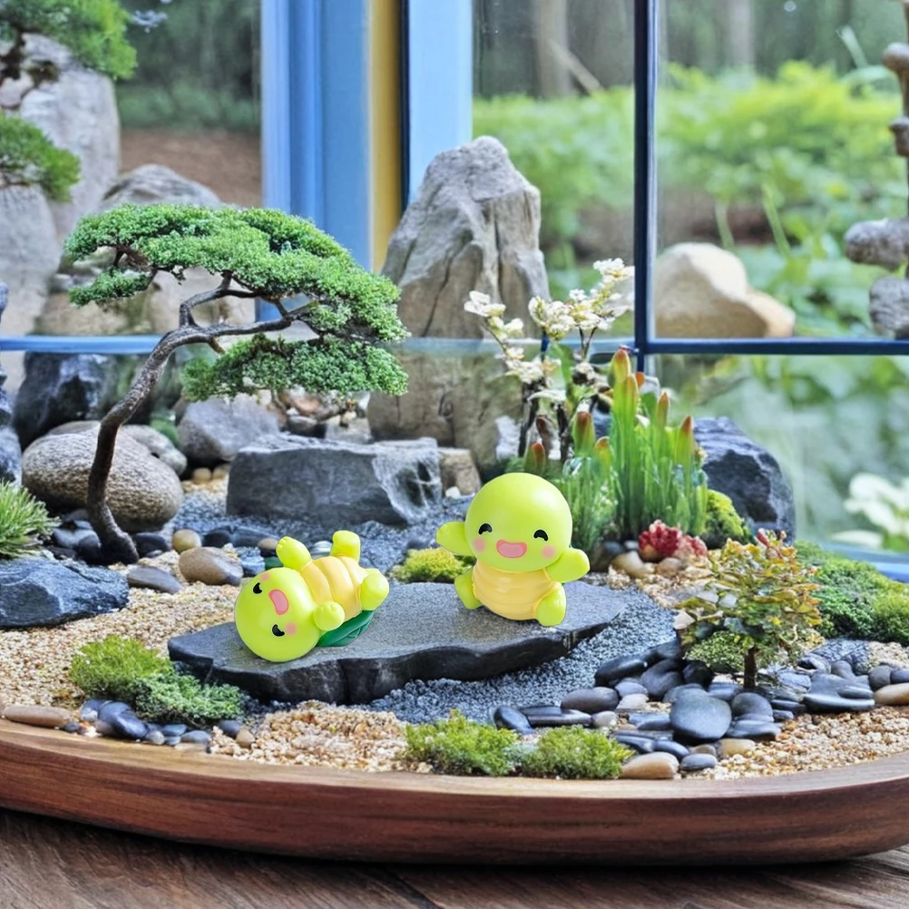 

6 Pcs Small Turtle Resin Ornament Mini Animals Figures Garden Statue Figurine Cartoon Ornaments Simulation Statues