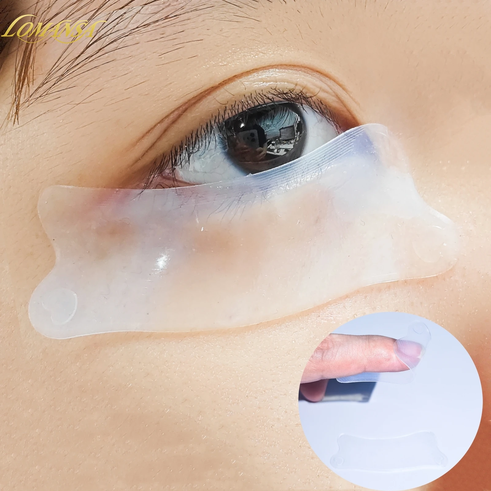 Lomansa réutilisable 1 paire ours collante coussinets pour les yeux coussinet de levage de cils Extension de cils Super collant sous les yeux Gel Patch santé outil de beauté