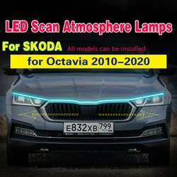 1pcs for Skoda Octavia 2010-2020 LED DRL Daytime running light With Start Scan Flexible fog lamp Car Decorative Atmosphere Lamps
