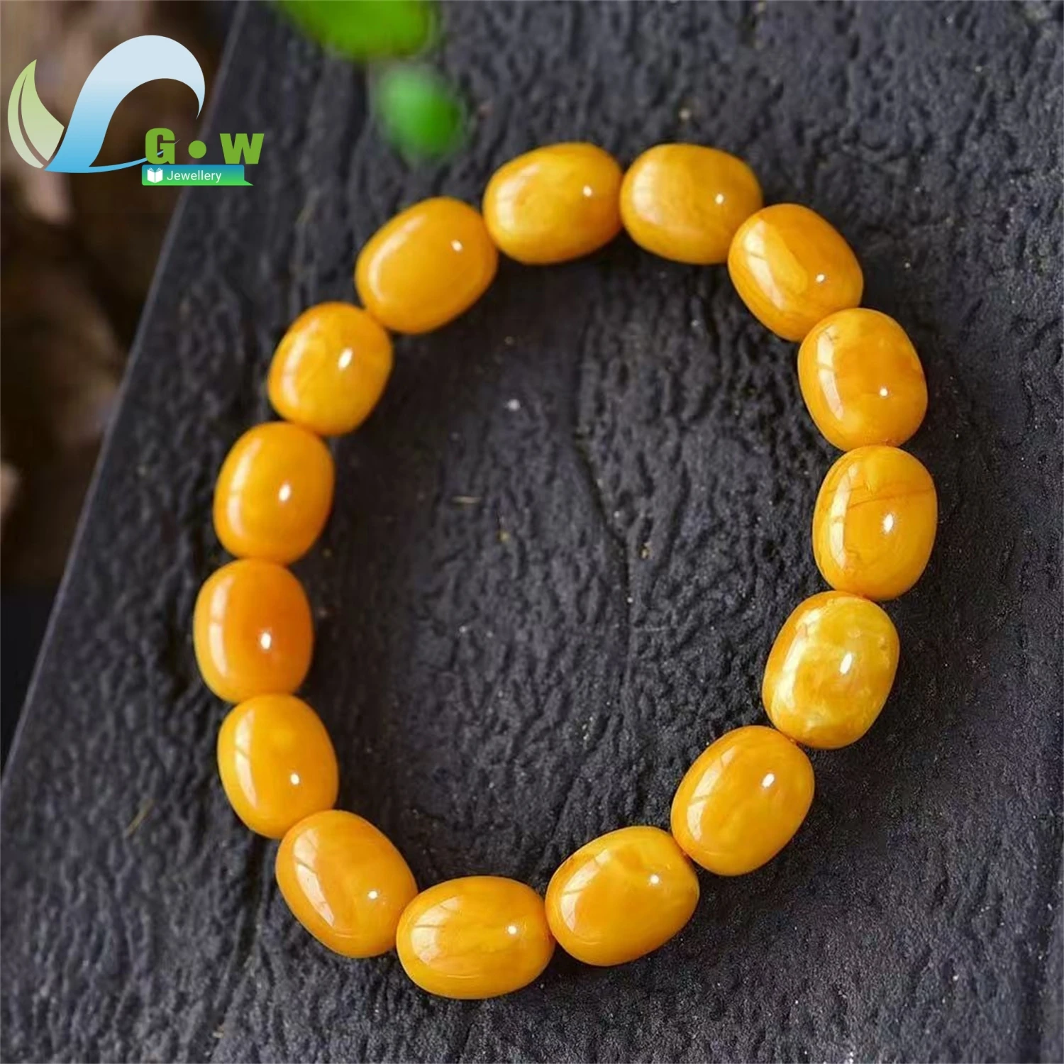 Natural Russian Old Beeswax Amber Date Shaped Bead Bracelet Unisex Handmade Simple Daily Classic Chinese Style Jewelry Gift