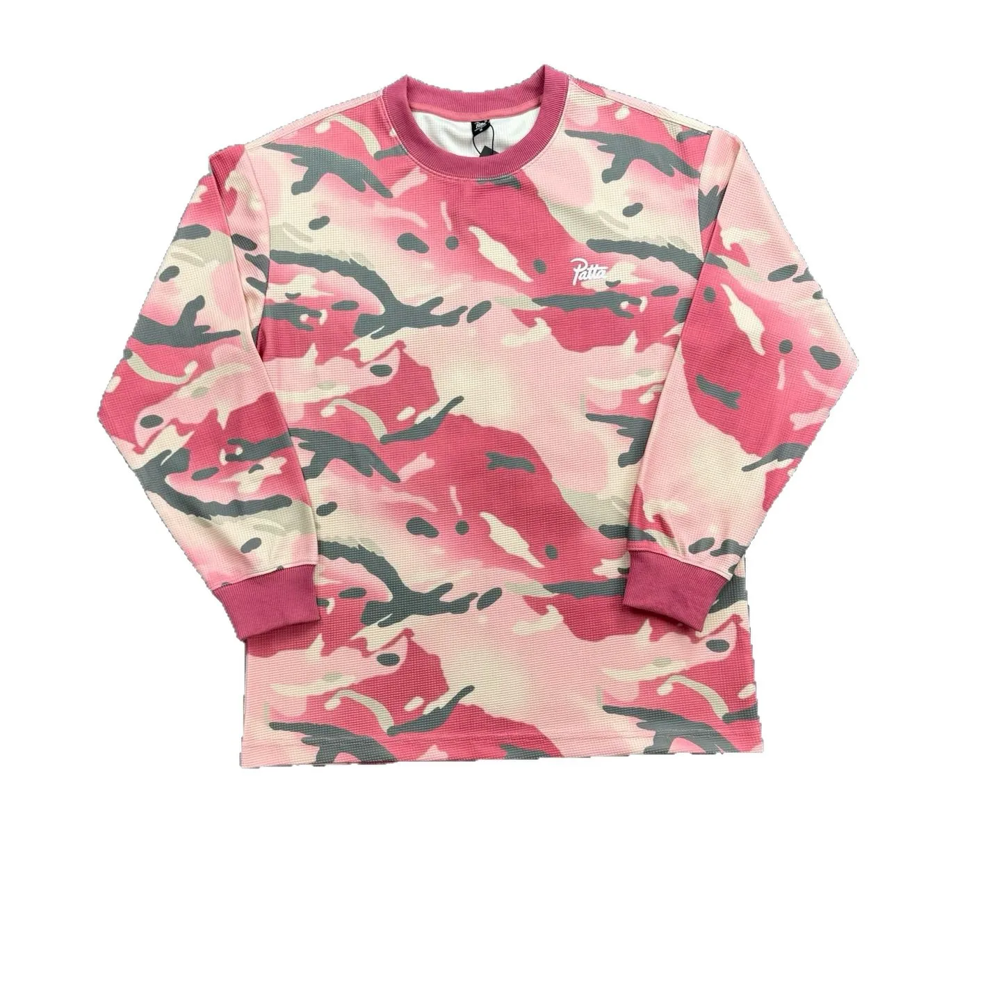 Patta Summer Camouflage Long-Sleeved T-shirt Loose Straight Five-Piece Pants Spring Waffle-Style Sporty Casual Set
