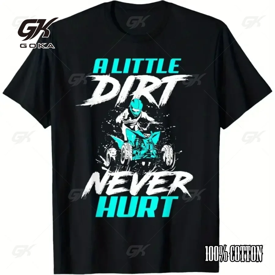 Camiseta todoterreno ATV con estampado gráfico de quad, color negro y verde azulado, estilo casual para motocross y ATV, ropa urbana.