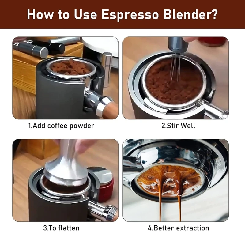 الفولاذ المقاوم للصدأ سدادة قهوة إبرة مسحوق القهوة الموزع أداة النمام اليدوي