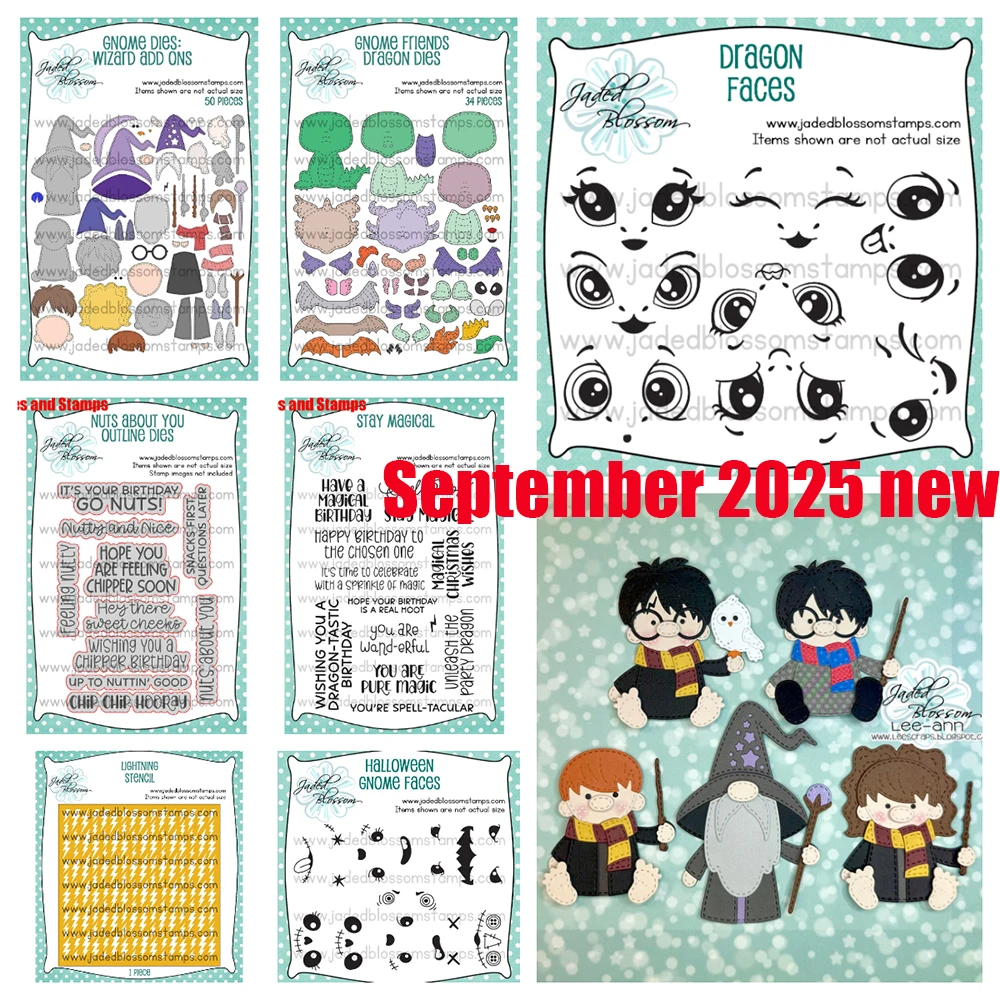 

2025 September New Metal Cutting Dies Stamps and Stencils Scrapbooking for DIY Halloween Cards Album Gnome Dies: Wizard Add Ons