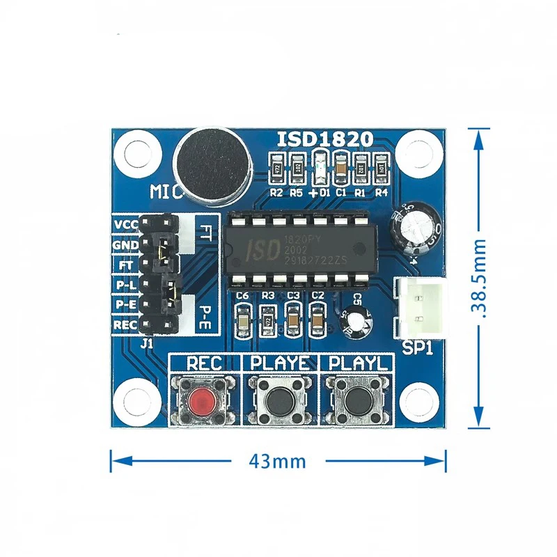 1~100Pcs ISD1820 Module 0.5W Speaker ISD1820 Voice Recording Module Voice Recording Module Board With Microphone