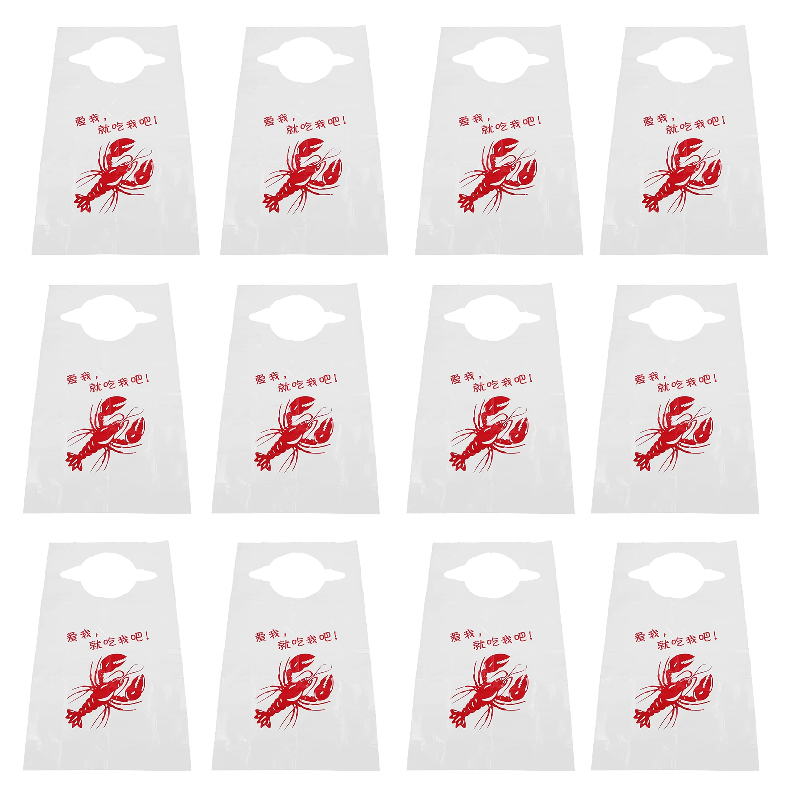 

100pcs Disposable Bibs Adults 36x60cm Seafood Pattern Funny Lobster Bibs Plastic Aprons Eating Accessories