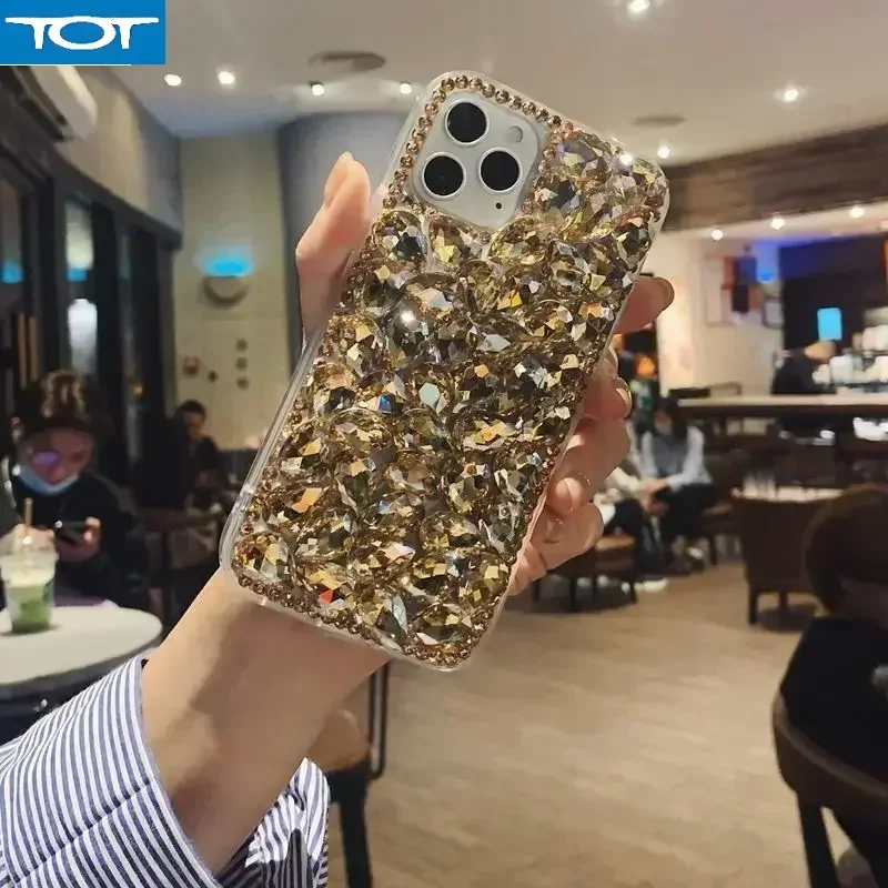 

Роскошный чехол для телефона цвета шампанского, золотой чехол для Samsung Galaxy S24 FE S23 S22 S21 S24 Ultra S10 S9 Plus, чехол Bling Diamond Telefon Fundas