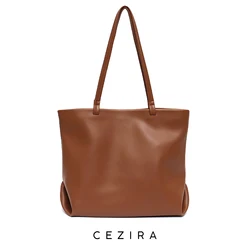 CEZIRA Tote di grande capacità per le donne borsa morbida in pelle vegana PU con manico superiore borsa a tracolla Casual quotidiana femminile borse per la spesa