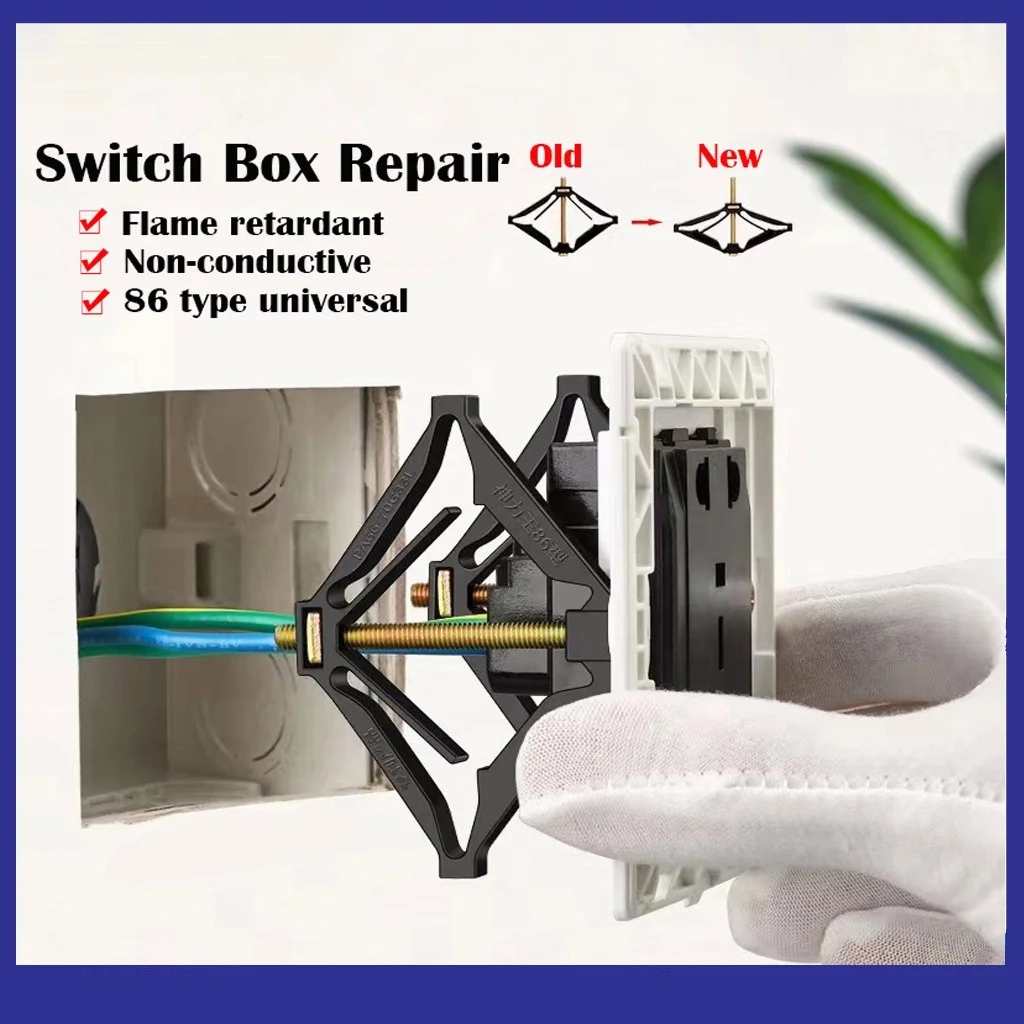 10pcs 86 Type Dark Box Repair Screw Manganese Steel Socket Old Fixed Cassette Wall Repair Replace Box Electrician Accessories