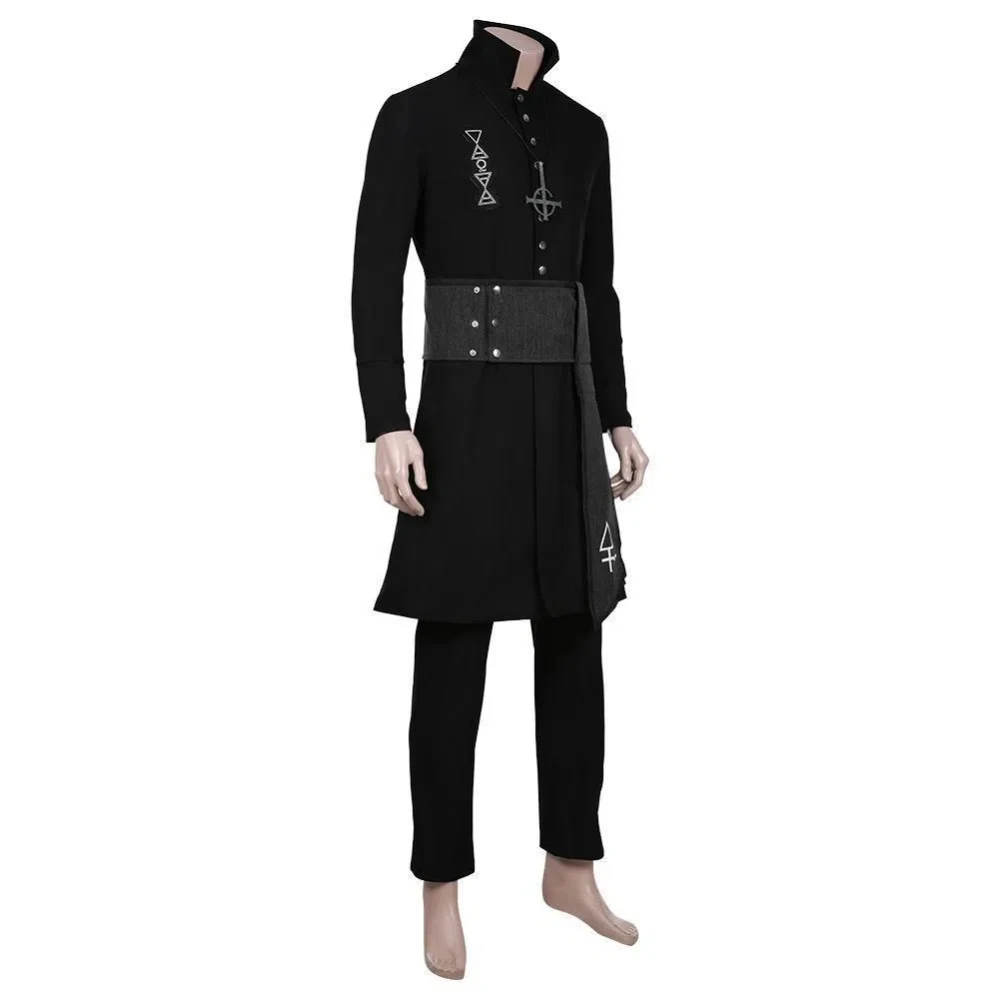 Halloween Carnival Nameless Ghoul Cosplay Costume Black Coat Props Halloween Outfit Vampire Cos Costume Performance Props