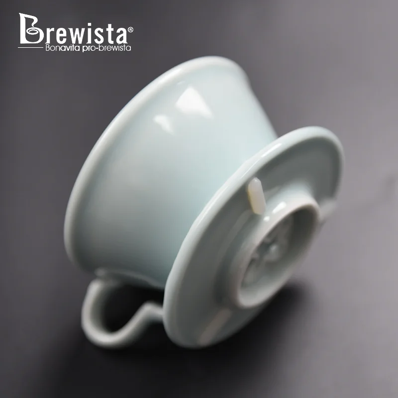 Imagem -05 - Brewista Cerâmica Mão-fabricada Café Filtro Copo Bolo tipo Buraco Casa Hold Gotejamento Filtro Café Filtro Copo Manhã Orvalho Branco