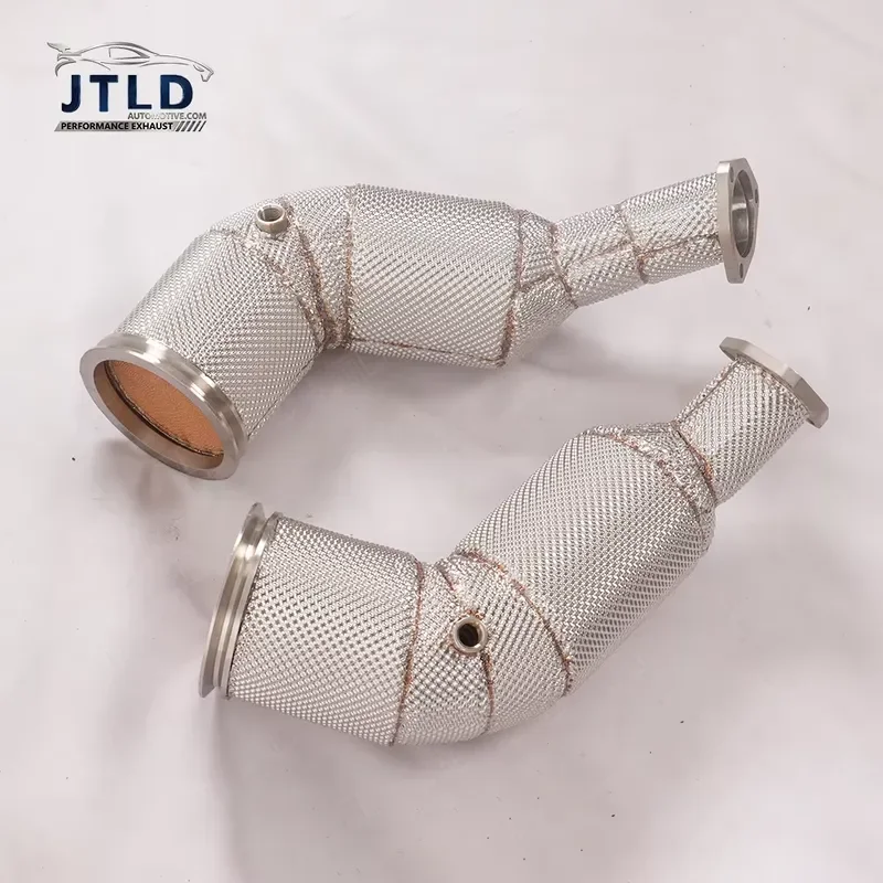 JTLD High Flow SS304 Exhaust Downpipe With 200 Cell Catalyst for Audi RS6 RS7 4.0T V8 Euro6 Tuning Exhaust Parts