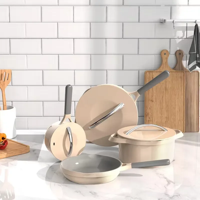 Europe Aluminum Fry Pan Non Stick Frying Pan with Lid Skillet Ceramic Coating New Design Aluminum Cookware Grill Pot