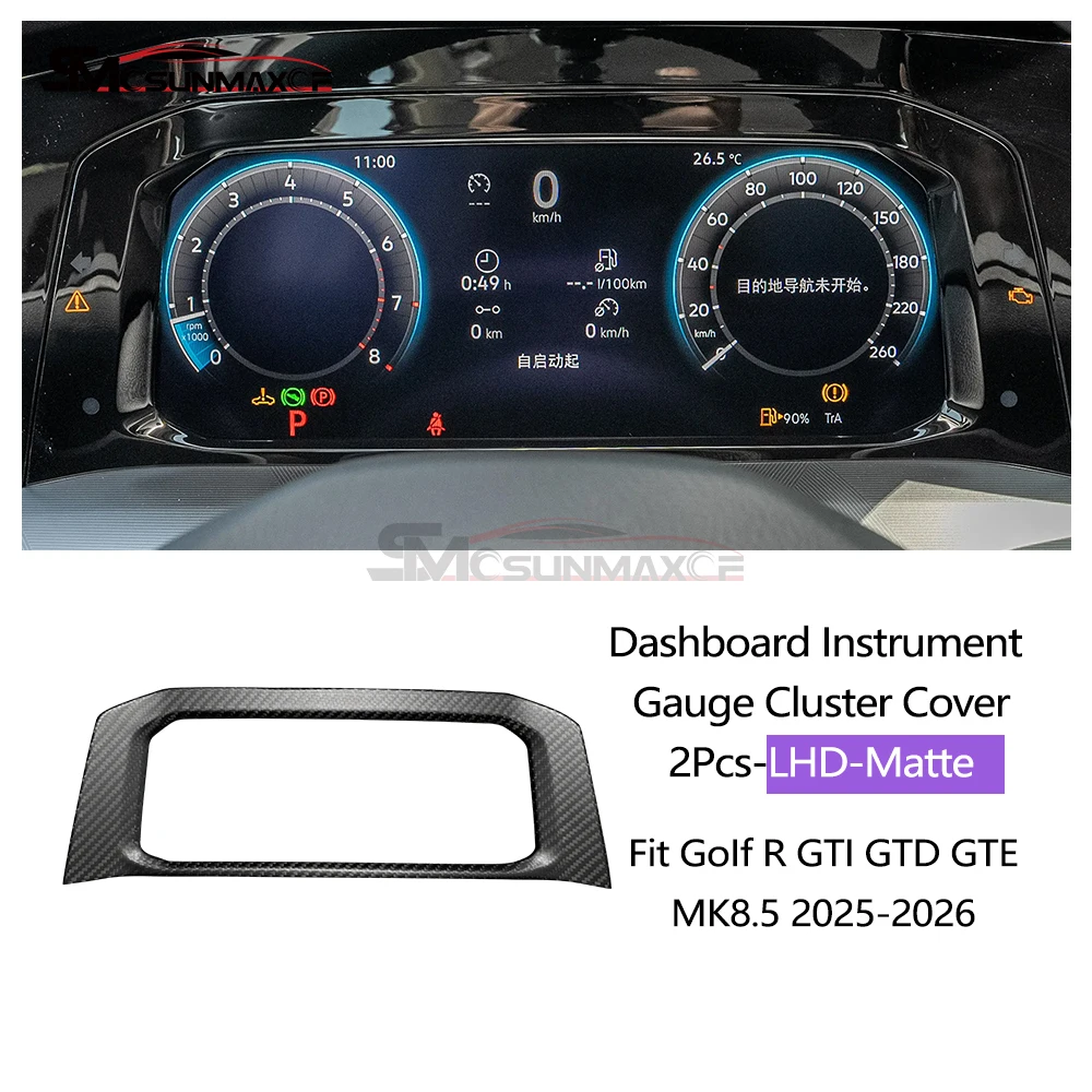 Interieurkit van carbon fiber voor Golf R GTI GTD GTE Golf 8 MK8 Golf 8.5 MK8.5 2020-2026, dashboard, centrale bediening, raamschakelaarpaneel