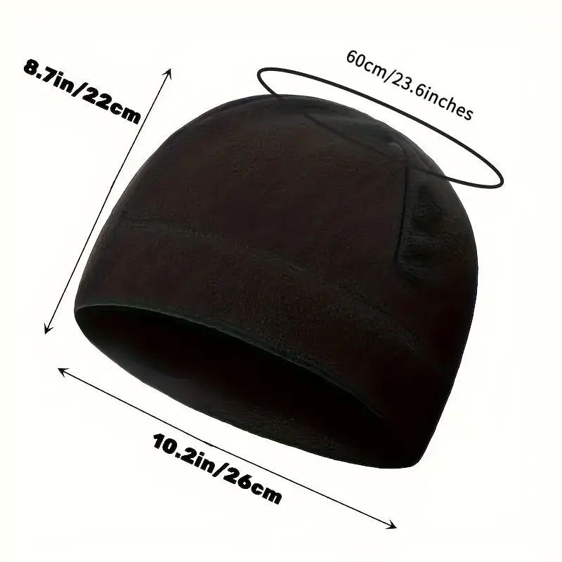 1PC Warm Winter Skull Cap Soft Polar Fleece Hat Thick Windproof Cap Outdoor Beanie Cap Ski Cycling Hat Running Headband Unisex