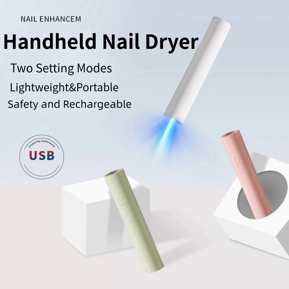 Novo secador de unhas portátil usb recarregável luz uv mini caneta-estilo led prego secagem rápida luz manicure ferramenta diy