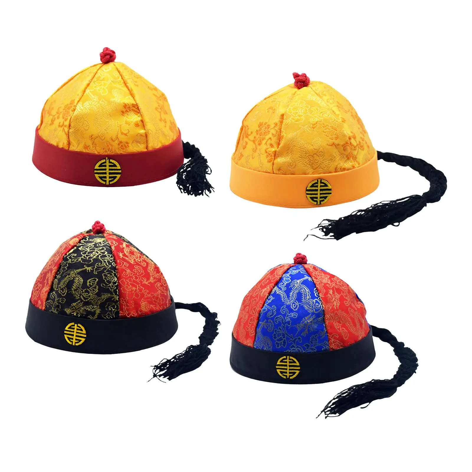 Qing Emperor Hat Costume Hat for Stage Performance Birthday Gift Dressing up