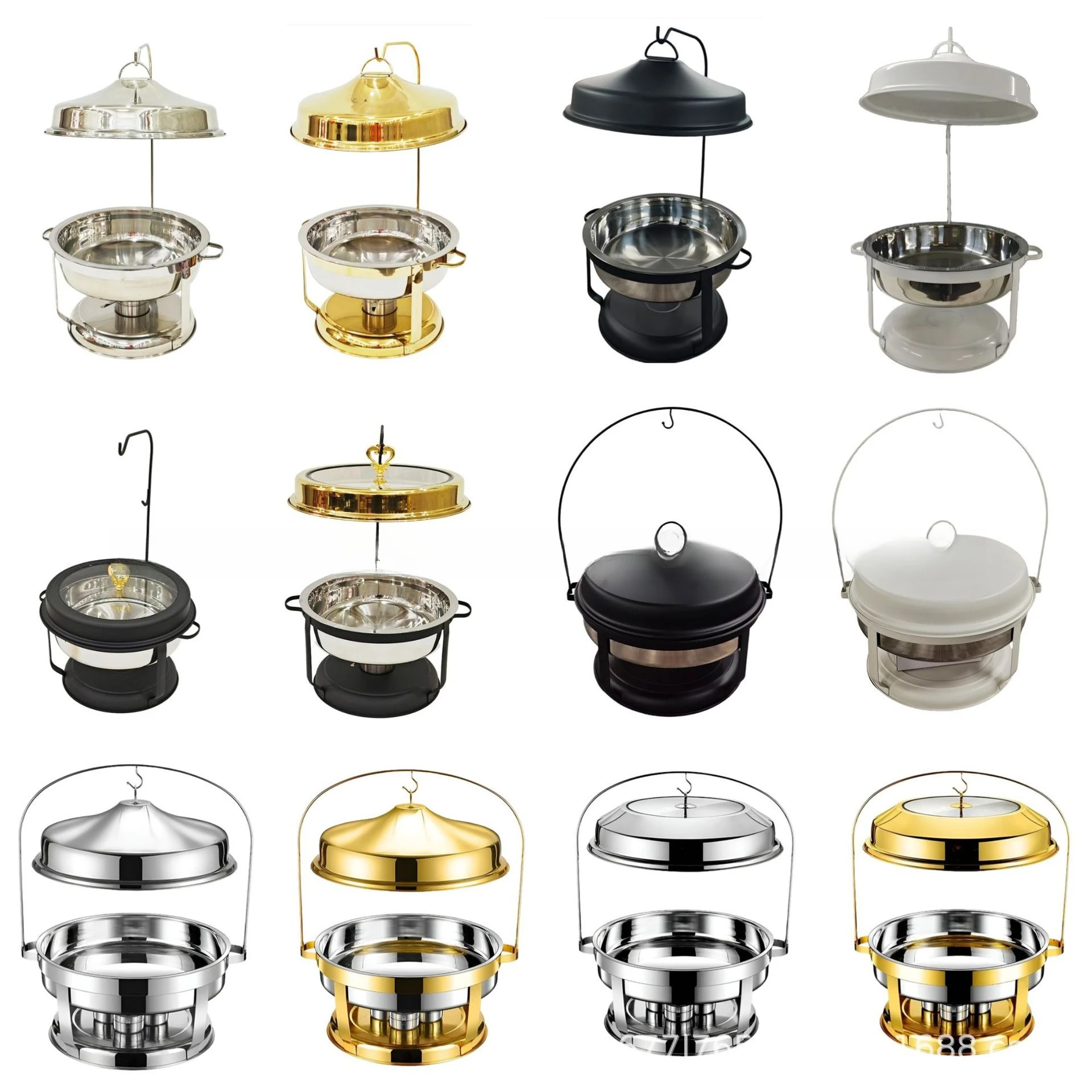 9L round dining stove food heating and insulation buffet stove golden alcohol stove visual cover buffet