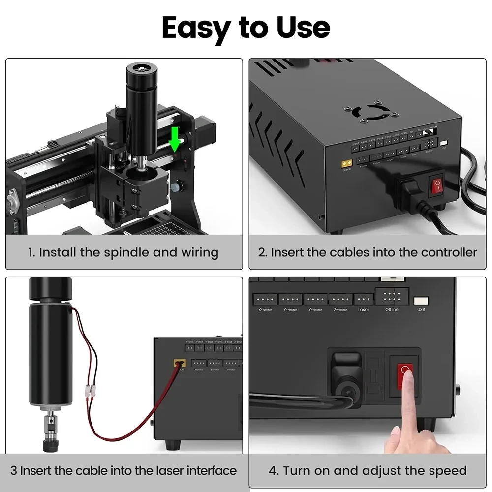 CNC 500W Spindle Integrated Control Box with USB Port Offline Control Box Tools for Laser Engraving Milling Machine