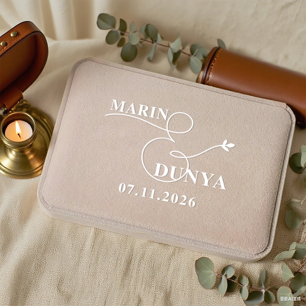Personalized Custom Jewelry Box with Engraved Name&Date,Wedding Anniversary Valentine's Day Gift for Bride Bridesmaid Proposal