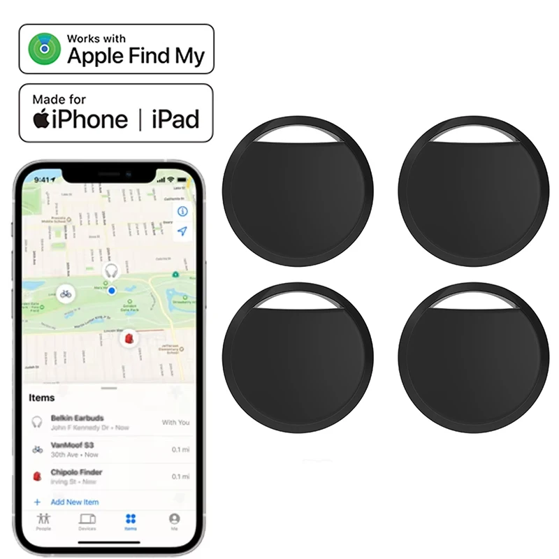 

4PCS Portable Mini Anti-lose Tracker For Apple Find My Bluetooth Anti-lost Bluetooth Two-way Alarm Key Luggage Track Pet Finder