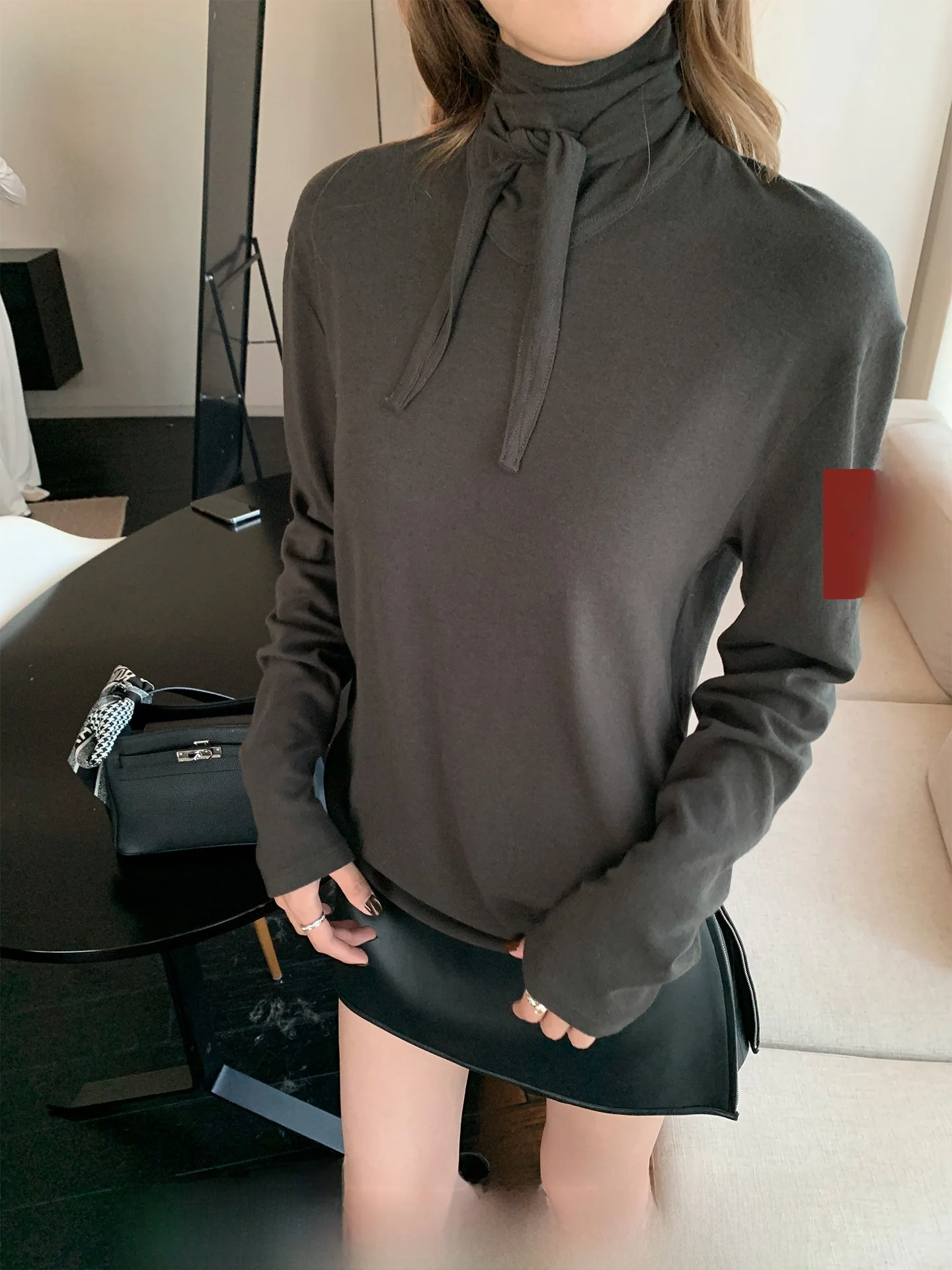 

Женская трикотажная футболка Xzichic с длинным рукавом, базовая, повседневная, комфортная, для осени, новинка