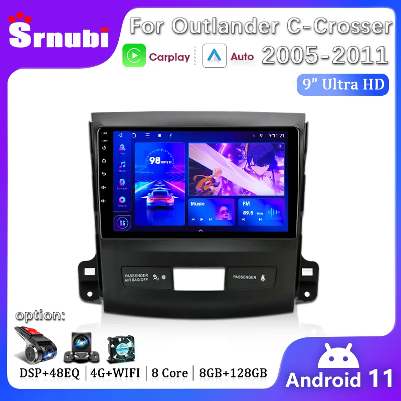 Android Car Radio Multimidia Player For Mitsubishi Outlander xl 2 2005-2012 For Citroen C-Crosser For Peugeot 4007 2007-2013 DVD