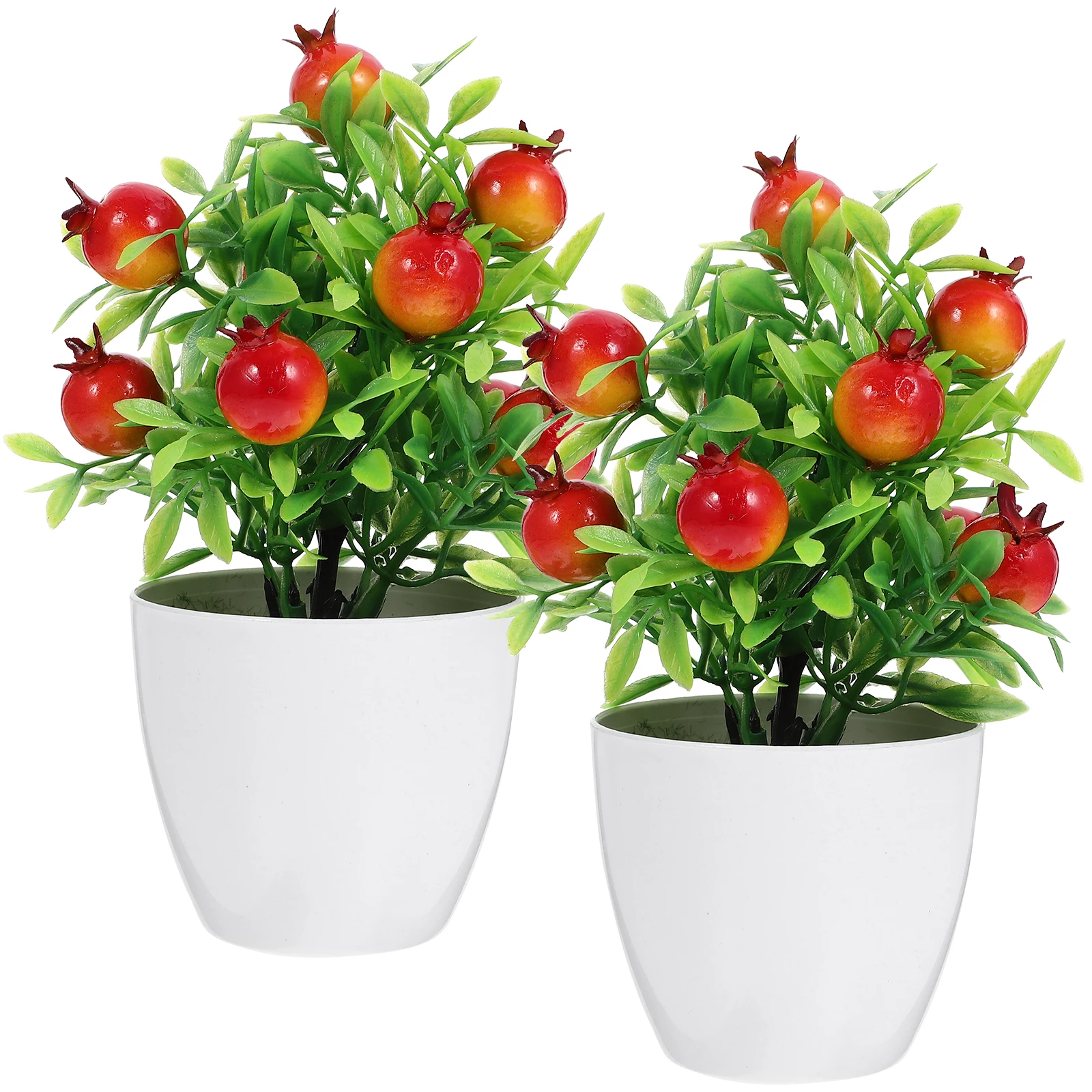 

2pcs Simulated Pomegranate Fruits Fake Bonsai Tree Decoration Realistic Artificial Fruit Kitchen Decor MiniaturePlant