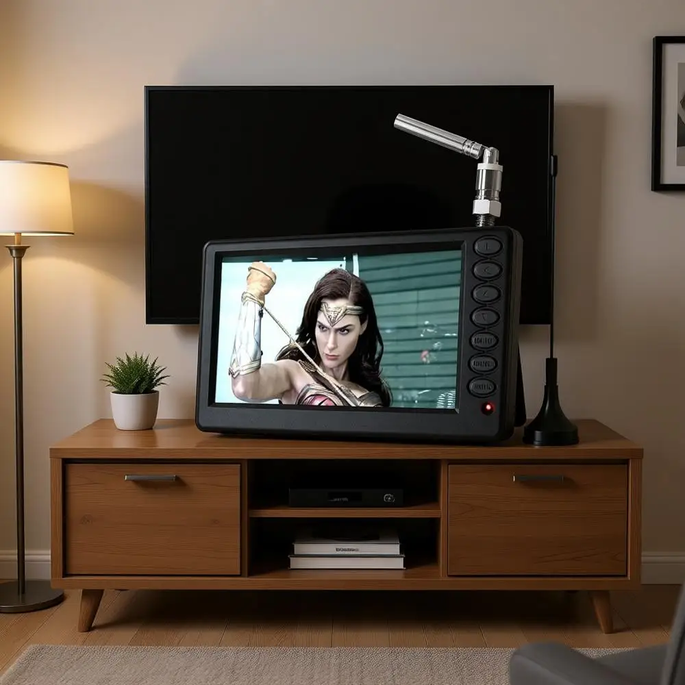 

5-дюймовый портативный мини-телевизор для автомобиля с питанием от батареи, пультом ДУ, USB-портом и слотом для карт, цифровой ATSC, для кухни и кемпинга