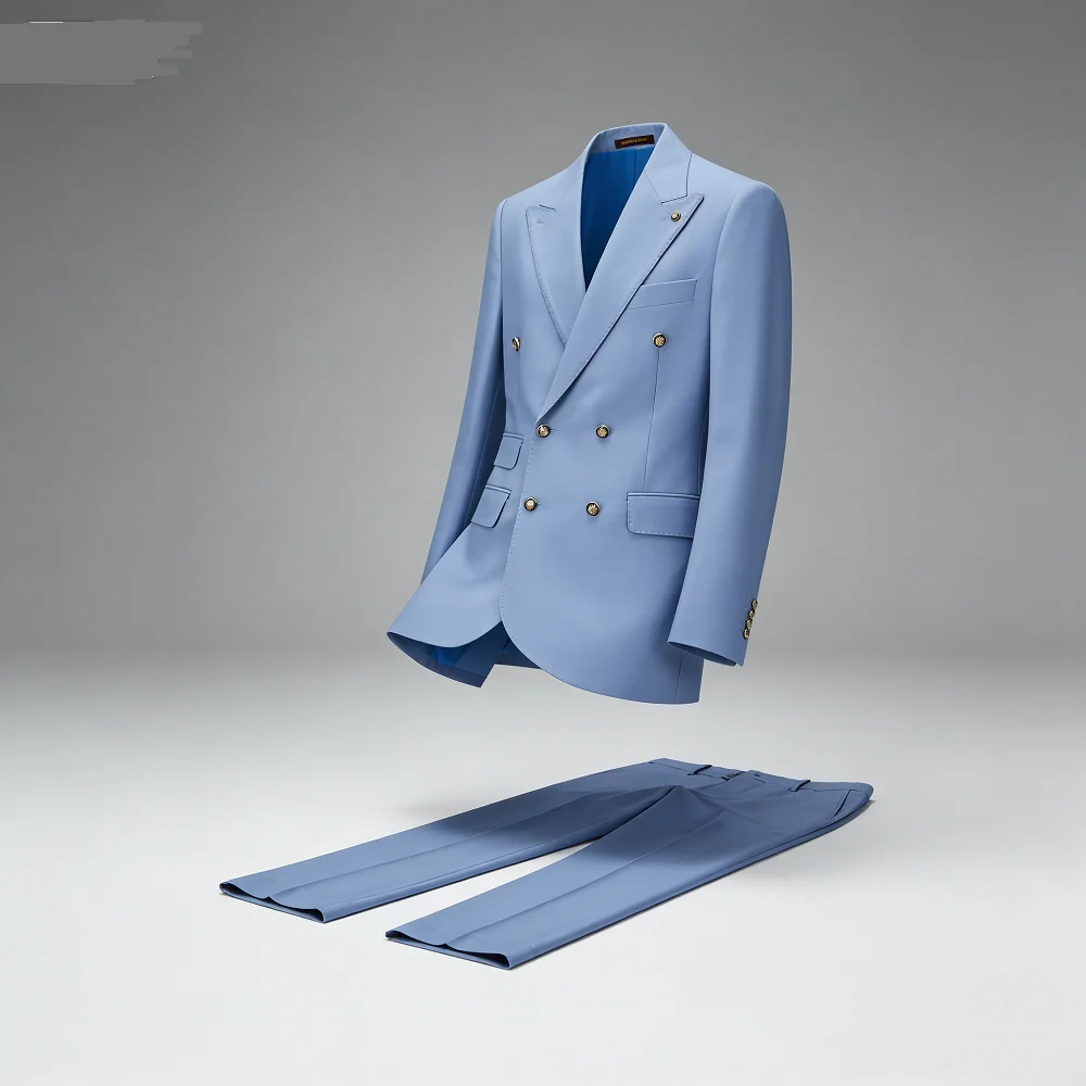 

2-Piece Solid Men's Wedding Tuxedo Formal Groomsmen Smoking Suit for Graduation Party Men's Fashion Ensemble M