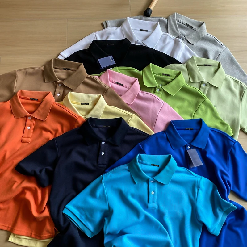 100% Cotton Men's Summer Short Sleeves Polo Comfortable Breathable Pure Color Polo T-shirts Tops S-5XL Plus Size 811 image 4
