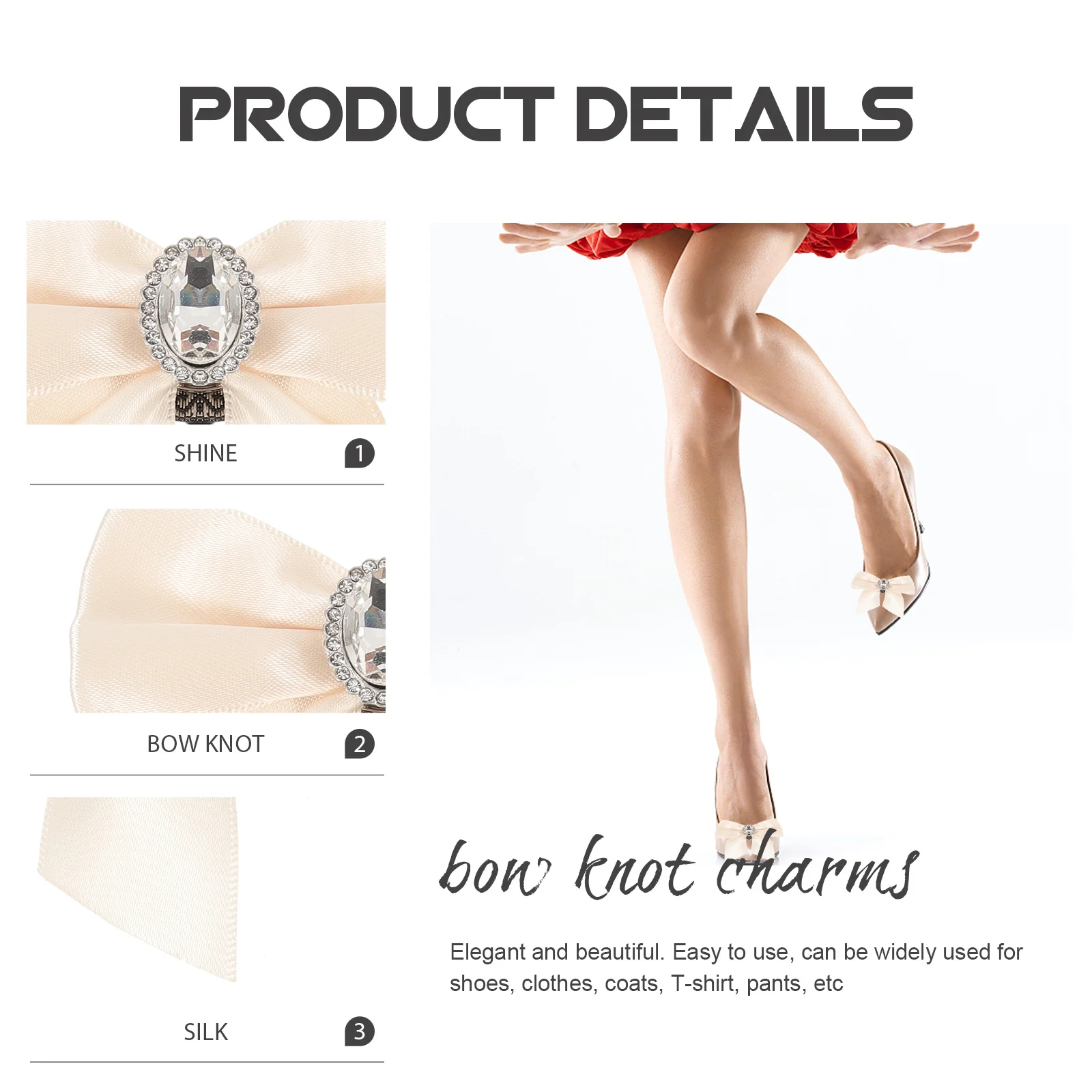 

1Pair Bowknot Shoe Buckle Charming Fashionable Accessories for Shoes Clothing Hats DIY Projects Elegance Bow Shoe Clip