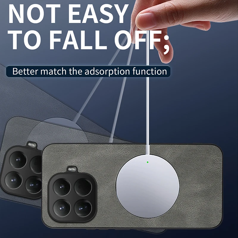 حافظة لهاتف Xiaomi Mi 15T Pro فاخرة من جلد البولي يوريثان غطاء خلفي مغناطيسي Magsafe لهاتف Xiaomi Mi 15T 15T Pro