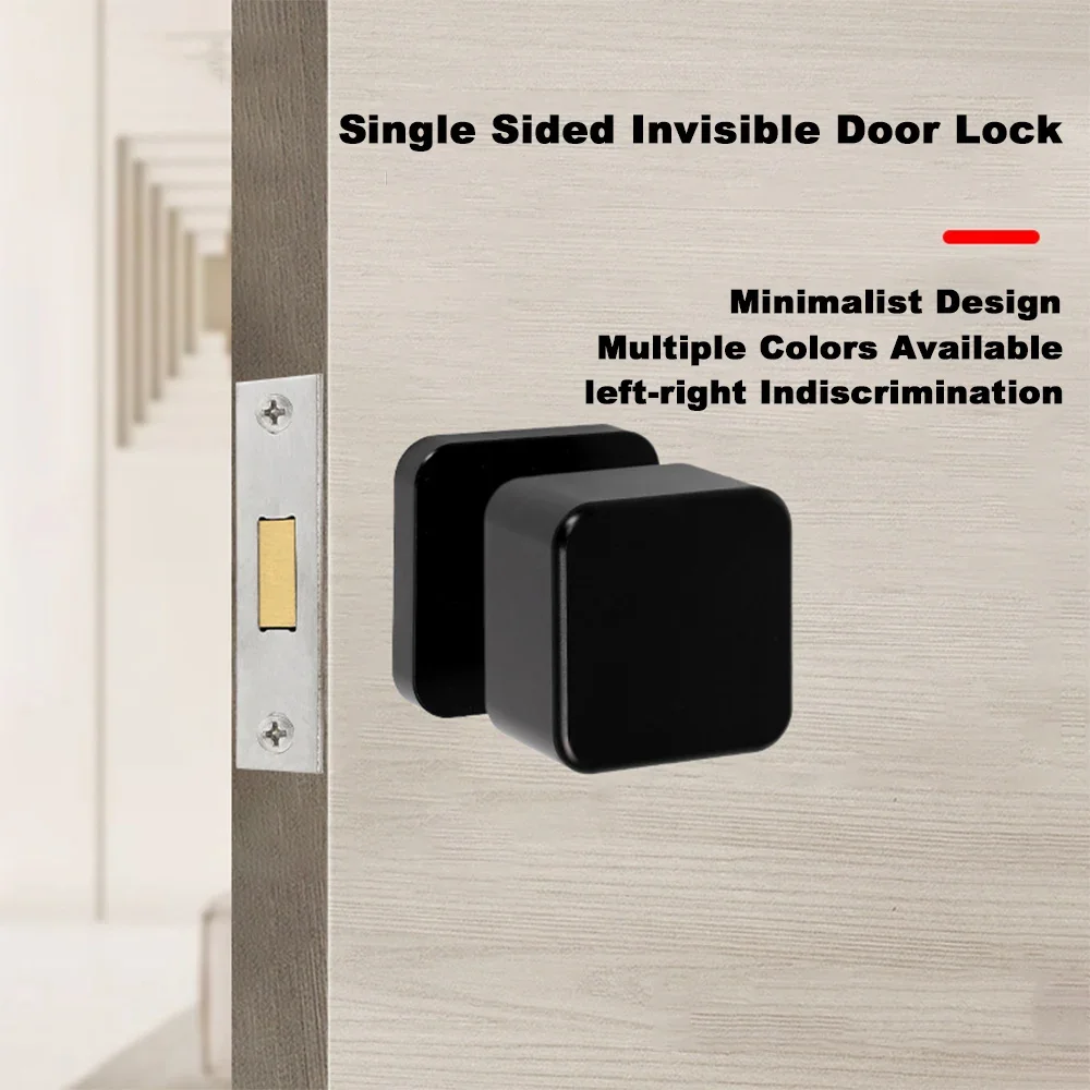 

Minimalist Solid Color Living Room Feature Wall Door Lock Bedroom Hide Door Lock Square Unilateral Invisible Door Lock
