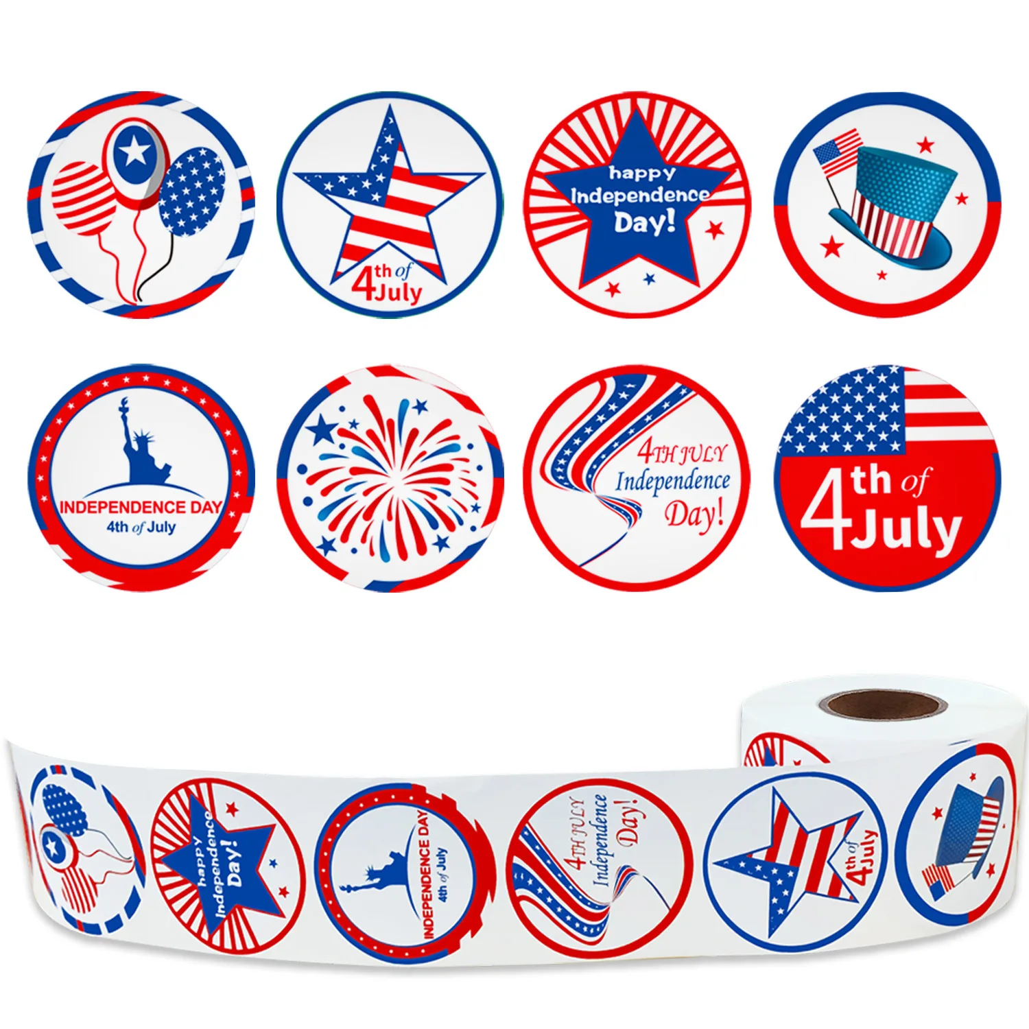 500 Stück USA 250. Jubiläum Aufkleber-Rolle 1,5 Zoll Patriotische Vereinigte Staaten 250. Jubiläum Aufkleber für 2026 4. Juli Party