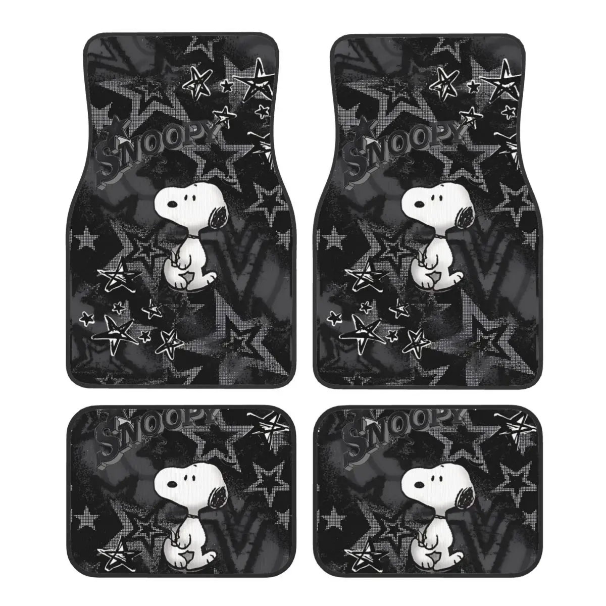

Автомобильные коврики Snoopys с милыми собаками, набор из 4 противоскользящих универсальных автомобильных напольных ковриков, подходящих для фургонов и внедорожников