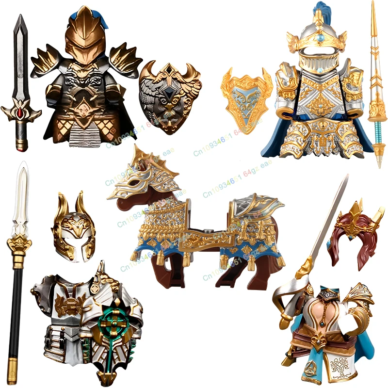 

S126 Medieval Military Knight War Horse Heavy Armor Accessories Shields Armour Weapons Action Figures Models Toys Birthday Gifts