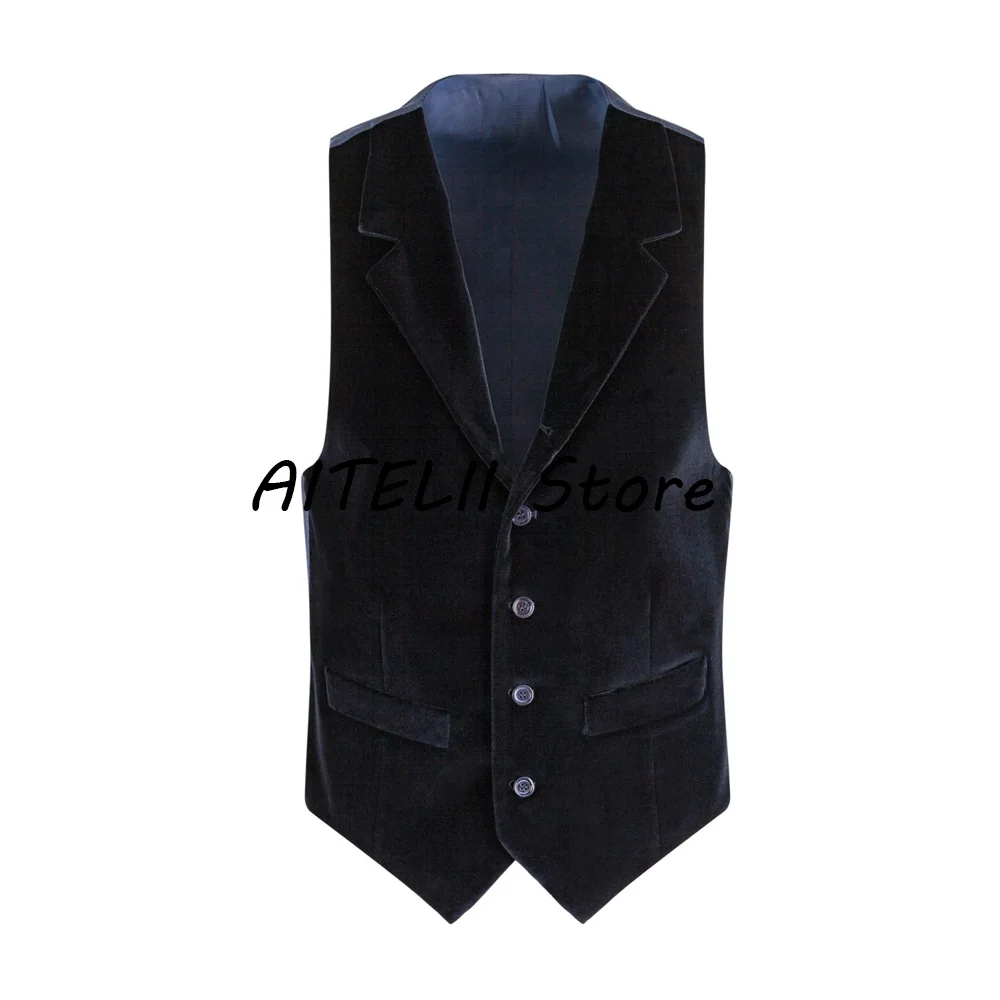 Men's Velvet Vest Classic Man Vest Formal Men's Vests Mens Waistcoat Suits Dress Clothes Man Gilet Sleeveless Male Suit Elegant